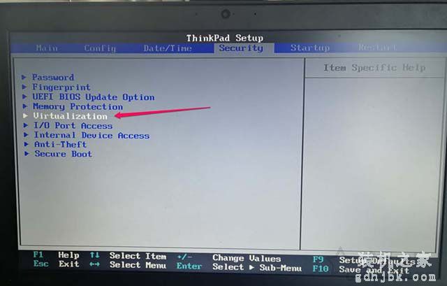 ThinkPad笔记本电脑如何开启CPU虚拟化技术的图文教程