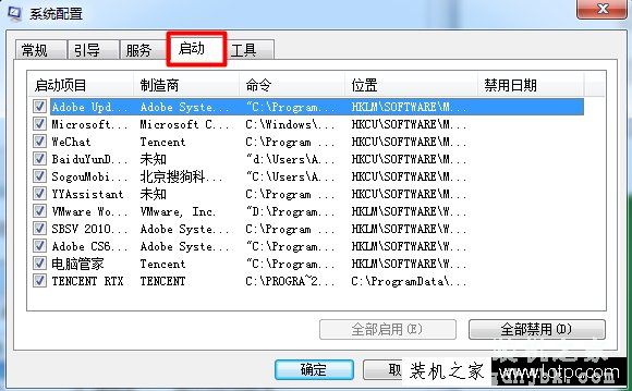 启动选项卡