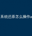 系统还原怎么操作win11版本