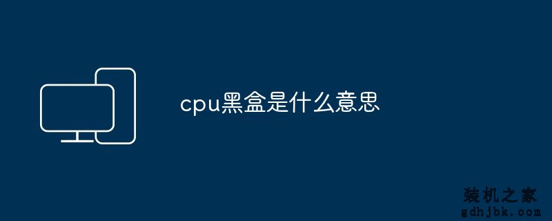 cpu黑盒是什么意思