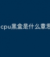 cpu黑盒是什么意思