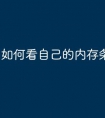 如何看自己的内存条