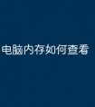 电脑内存如何查看