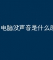 电脑没声音是什么原因了