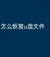 怎么恢复u盘文件