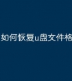 如何恢复u盘文件格式