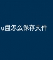 u盘怎么保存文件
