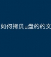 如何拷贝u盘的的文件