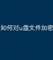 如何对u盘文件加密码