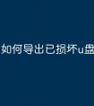 如何导出已损坏u盘文件