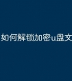 如何解锁加密u盘文件