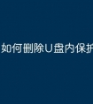 如何删除U盘内保护文件