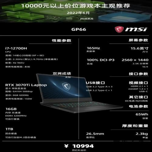 22年6·18 | 游戏笔记本电脑 主观选购推荐