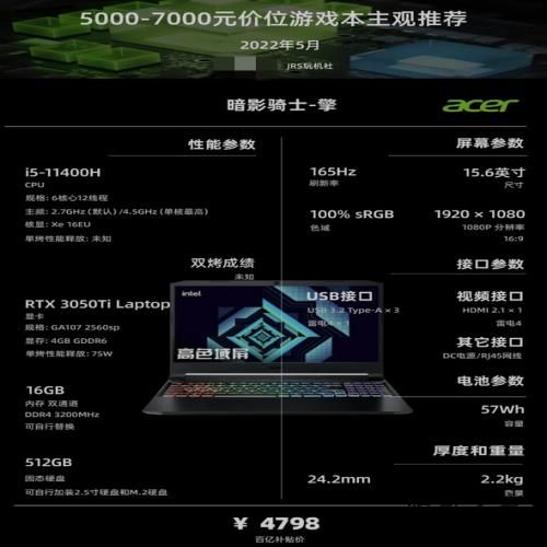 2022年5月 | 游戏笔记本电脑 主观选购推荐