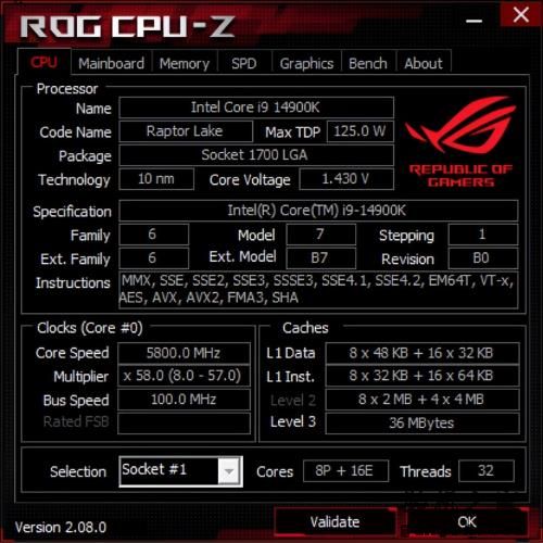 CPU-Z单核突破1000分！英特尔酷睿第14代处理器 i9-14900K性能评测