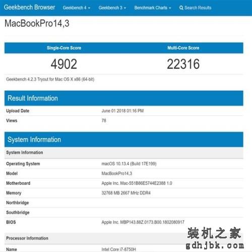 苹果新款笔记本曝光：搭载6核i7-8750H+32GB内存，或亮相WWDC！
