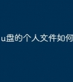 u盘的个人文件如何加密