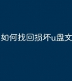 如何找回损坏u盘文件