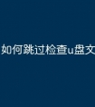 如何跳过检查u盘文件