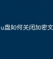 u盘如何关闭加密文件