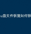 u盘文件恢复如何恢复