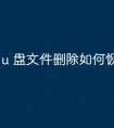 u 盘文件删除如何恢复