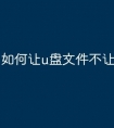如何让u盘文件不让复制