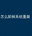 怎么卸掉系统重装