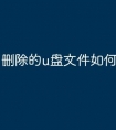 删除的u盘文件如何恢复