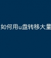 如何用u盘转移大量文件