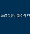 如何关闭u盘文件只读