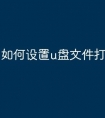 如何设置u盘文件打开