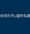 如何打开u盘的私隐文件