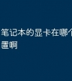 笔记本的显卡在哪个位置看配置啊