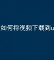 如何将视频下载到u盘