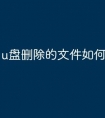 u盘删除的文件如何找回
