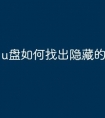u盘如何找出隐藏的文件