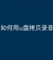 如何用u盘拷贝录音文件
