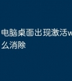 电脑桌面出现激活windows怎么消除