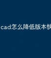 cad怎么降低版本快捷命令