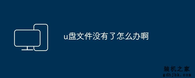 u盘文件没有了怎么办啊