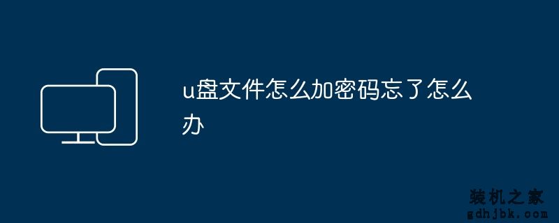 u盘文件怎么加密码忘了怎么办