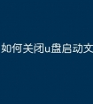 如何关闭u盘启动文件