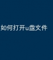 如何打开u盘文件