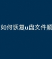 如何恢复u盘文件顺序