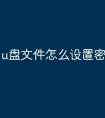 u盘文件怎么设置密码