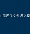u盘坏了文件怎么提取