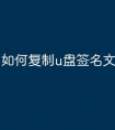 如何复制u盘签名文件