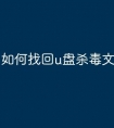 如何找回u盘杀毒文件