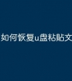 如何恢复u盘粘贴文件